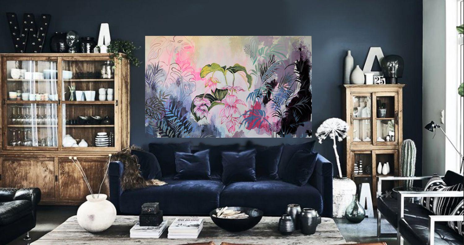 Medinilla Magnifica, Painting, Acrylic on Canvas For Sale 4