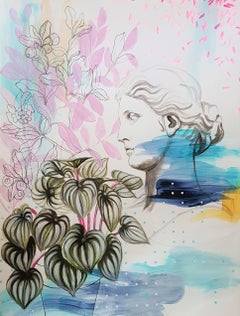 La mia nuova pianta da interno, Pittura, Acrilico su carta