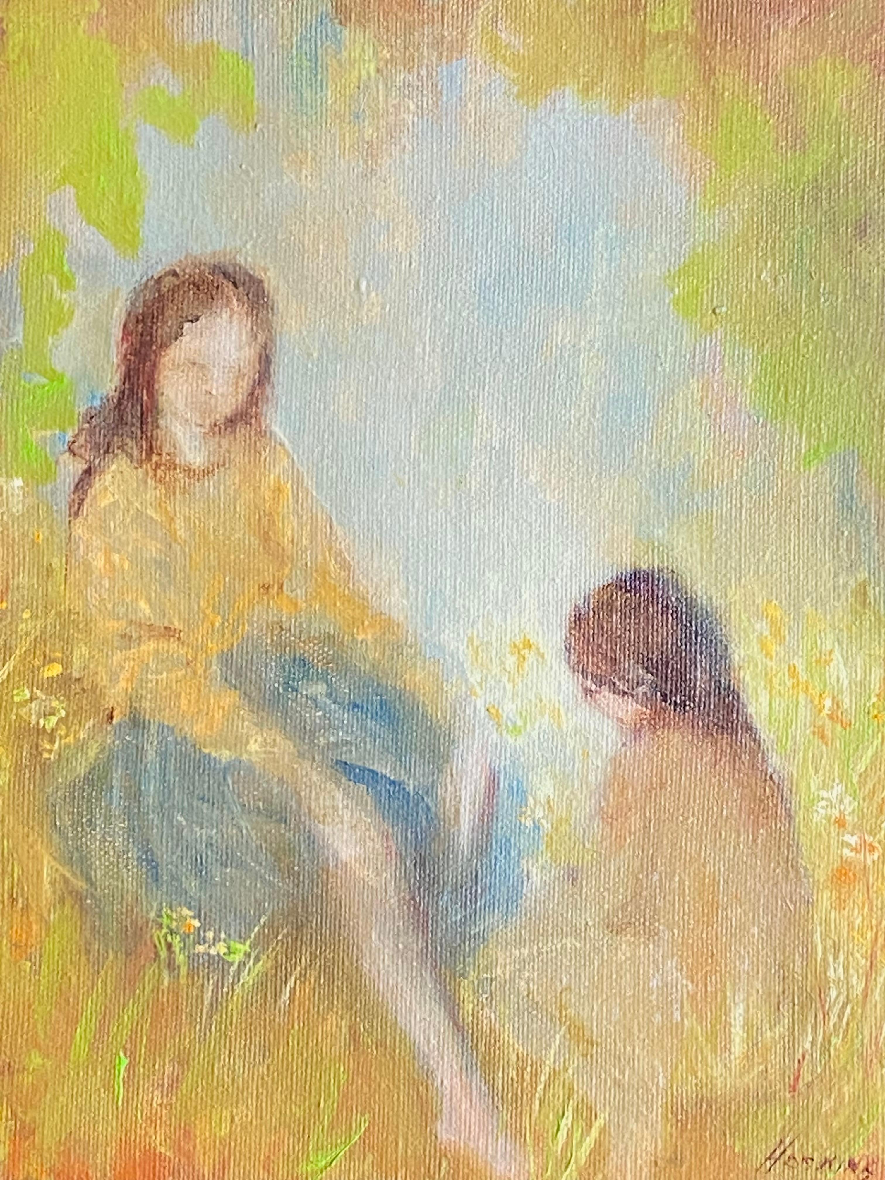 Figurative Painting de Nadine Campbell Hoskins - "Madre e Hija"