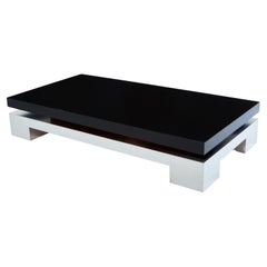 Nadine Charteret mesa de centro de acero cepillado lacado negro 1972