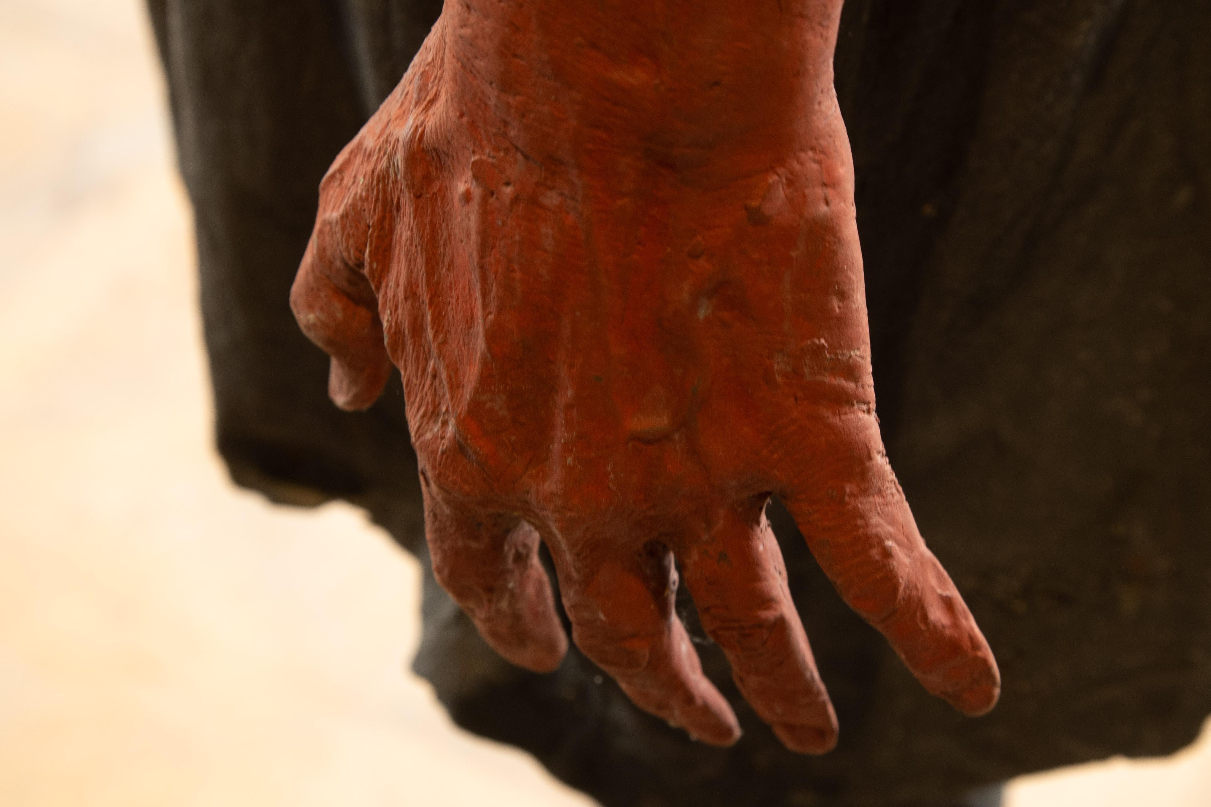 Bronze life-size statue of a woman standing, called 'Red Right Hand' For Sale 7