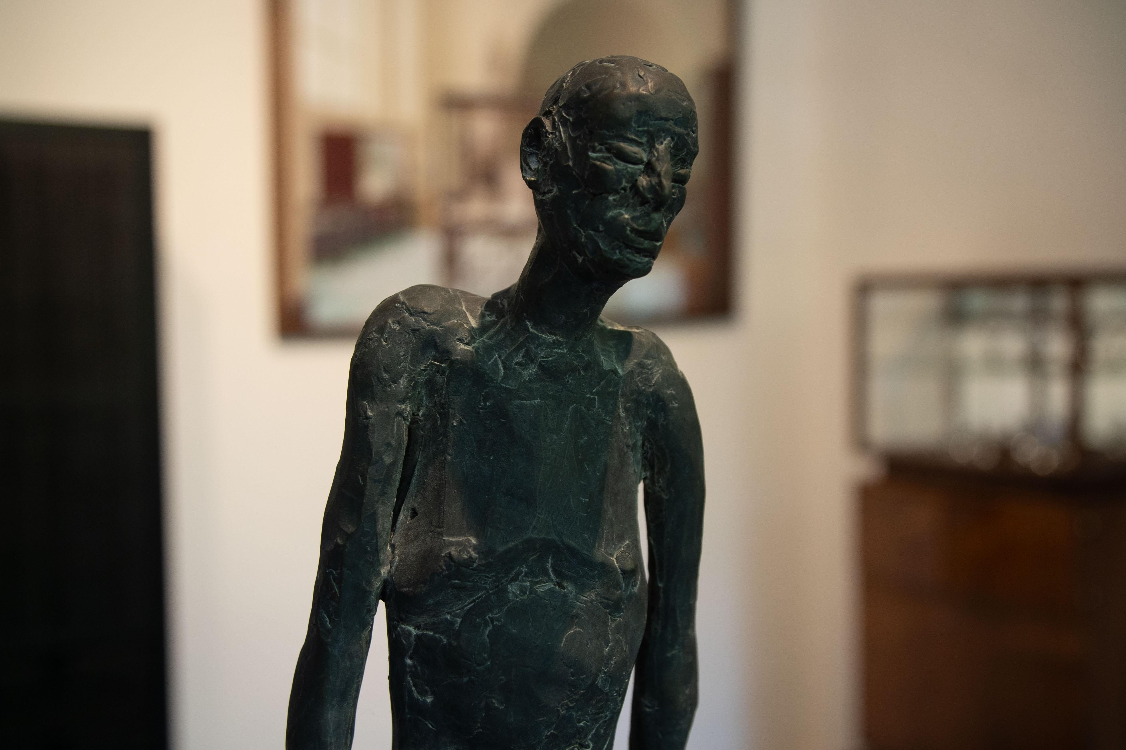Bronze sculpture of a man standing, called 'At that time' For Sale 2