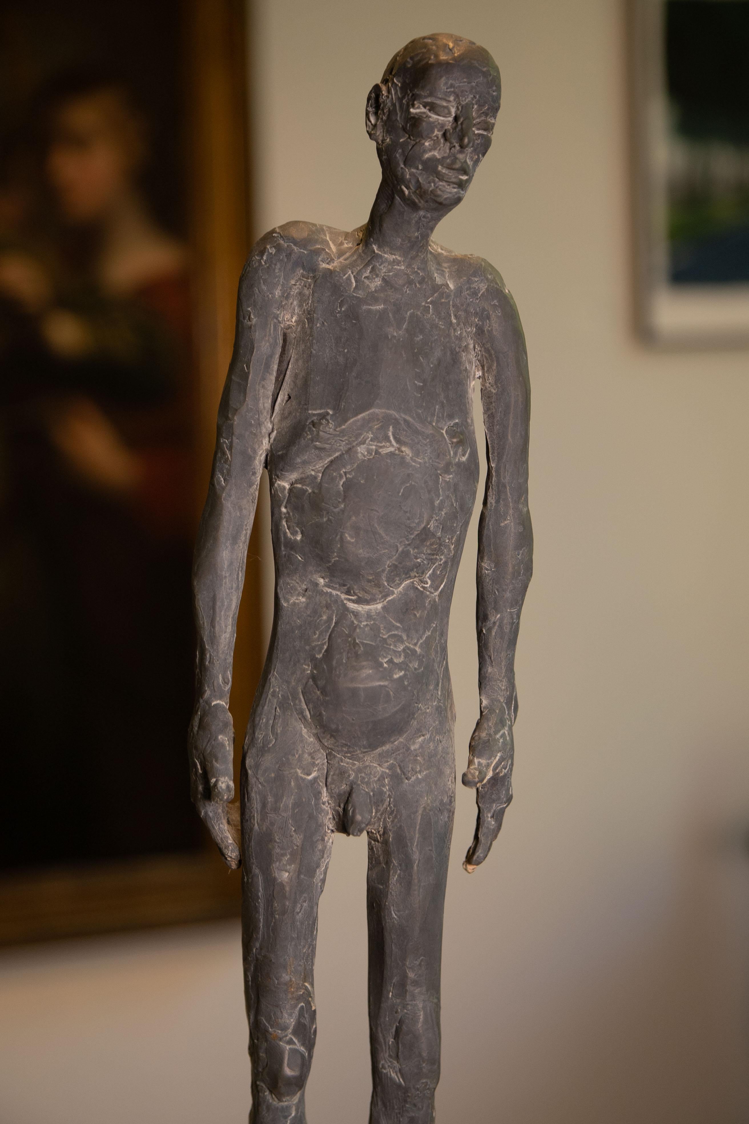 Bronze sculpture of a man standing, called 'At that time' For Sale 5