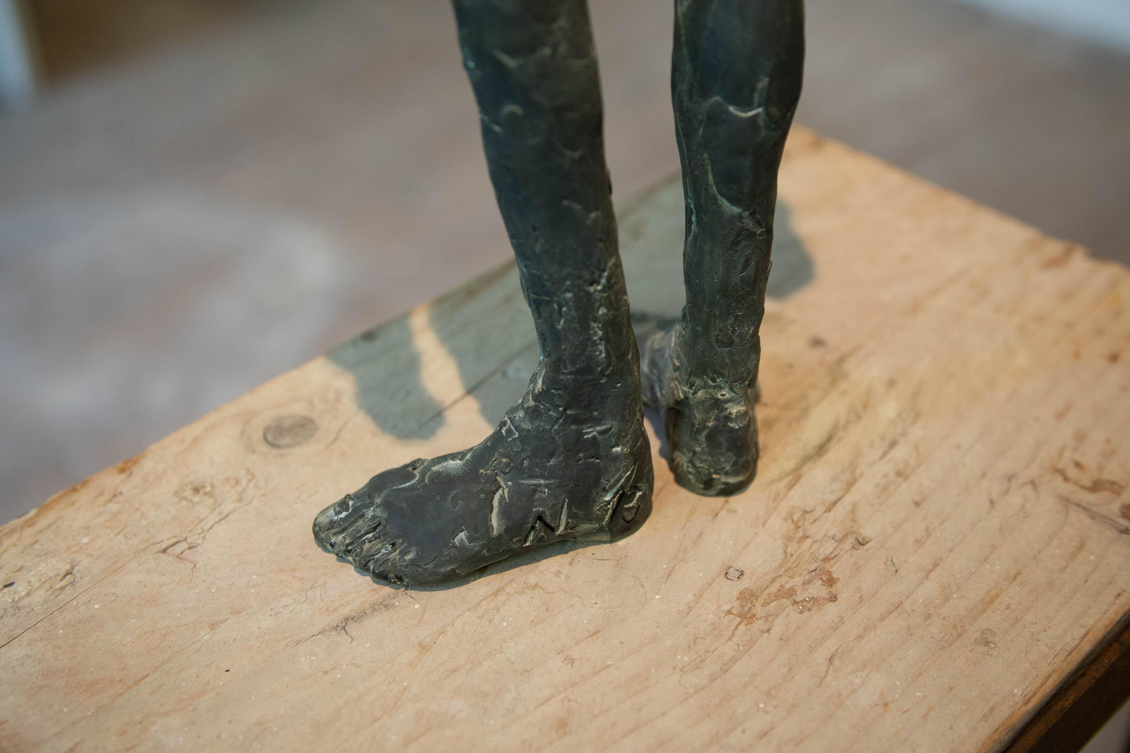 Bronze sculpture of a man standing, called 'At that time' For Sale 6