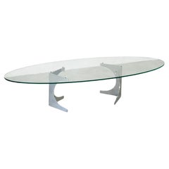 Nadine Effront chrome and glass coffee table
