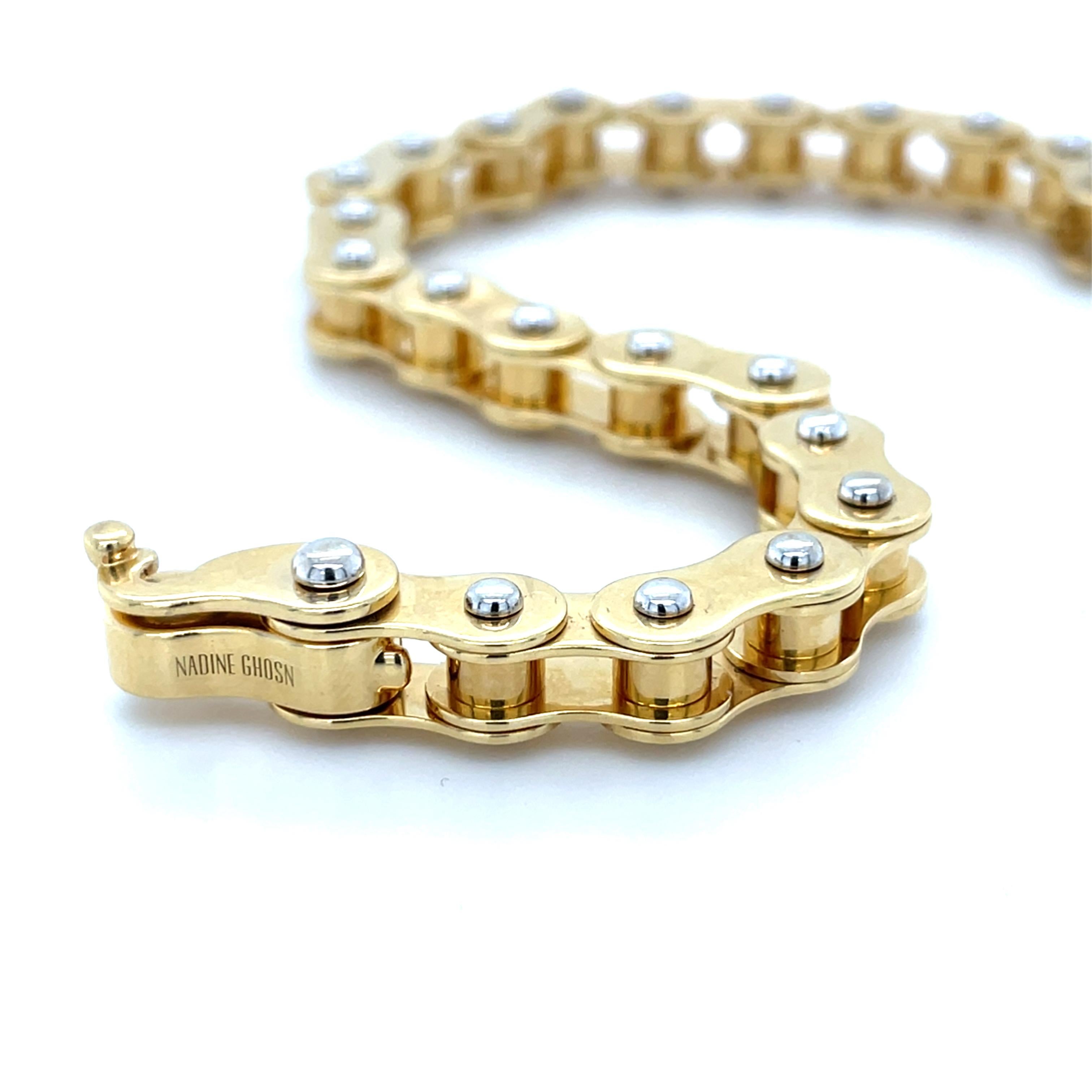 Nadine Ghosn, Bracciale a catena Lifestyle in oro bicolore 18 carati In condizioni ottime in vendita a Chicago, IL