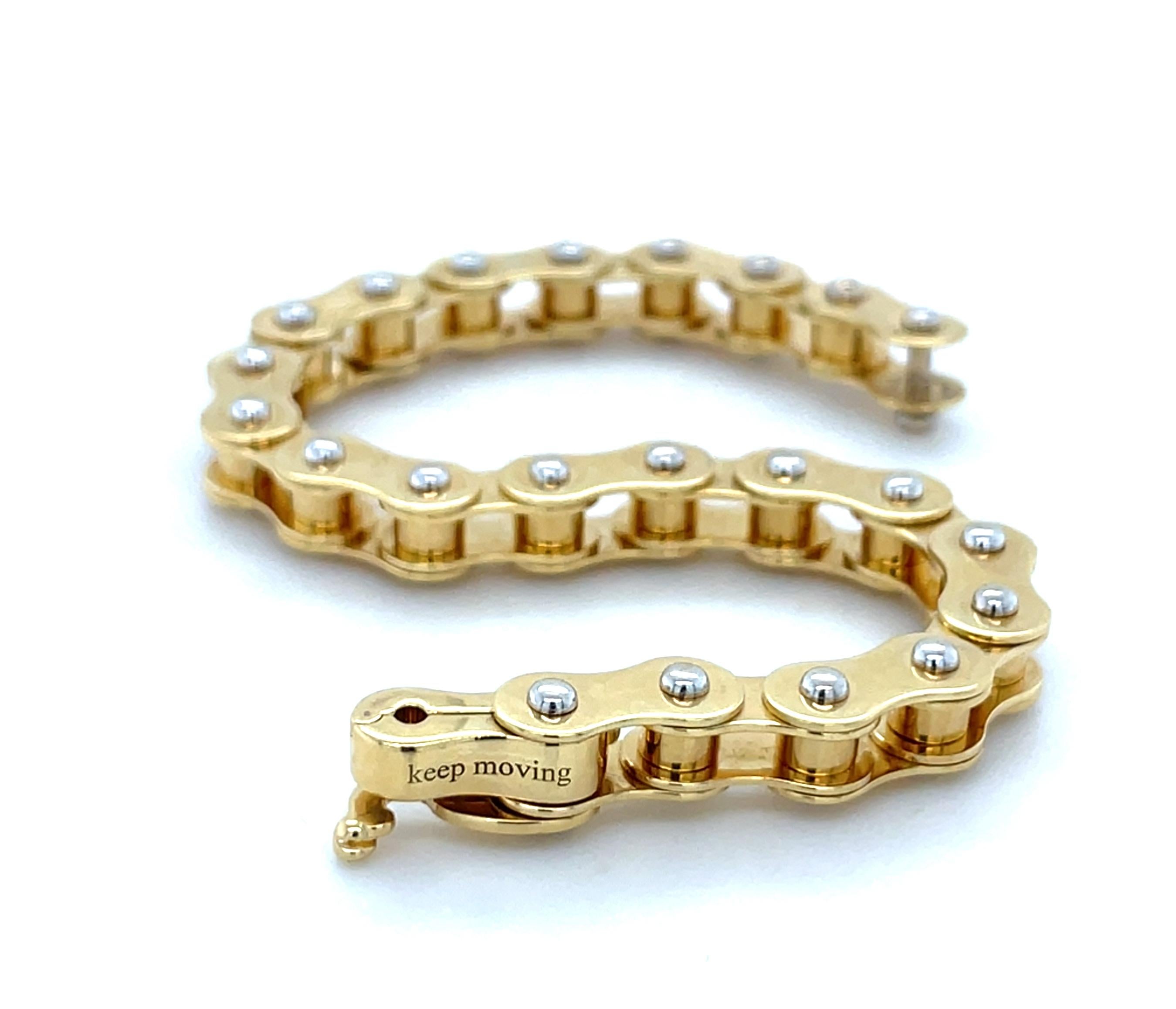 Nadine Ghosn, Bracciale a catena Lifestyle in oro bicolore 18 carati in vendita 1