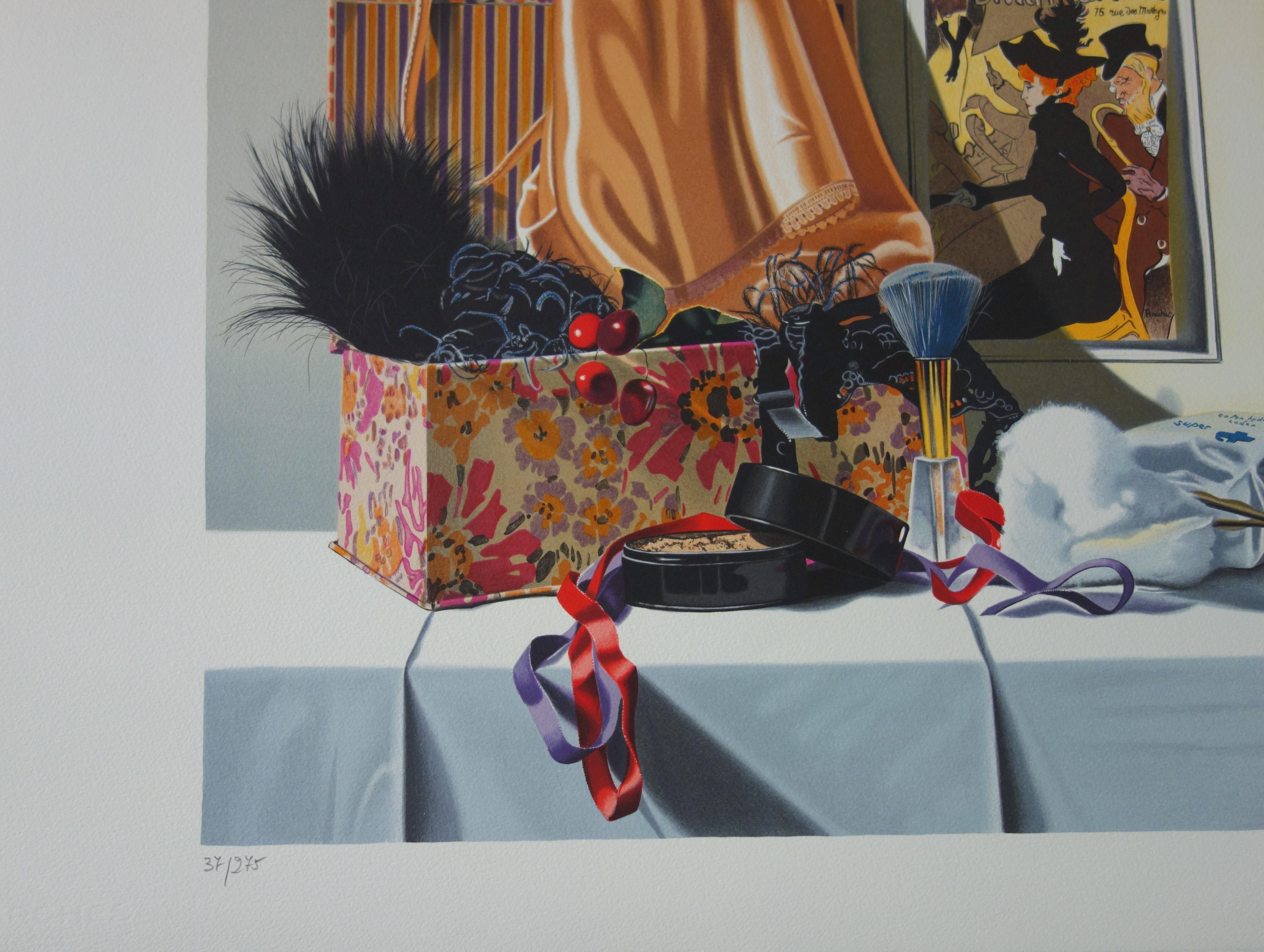 Cabaret Dancer's Dressing Room - Original handsigned lithograph For Sale 2