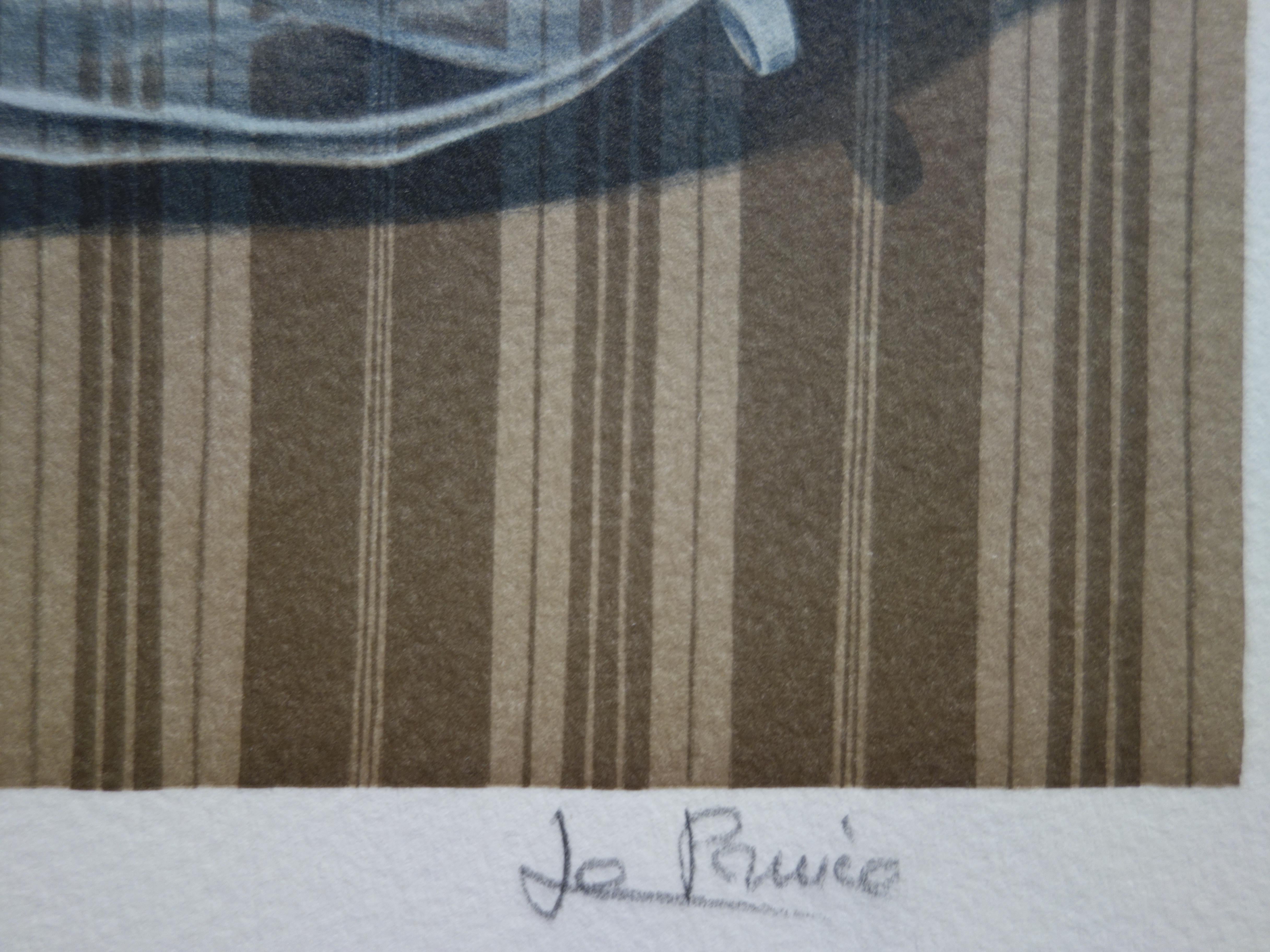 Undressed on the Bed - Original handsigned lithograph - Print by Nadine Le Prince