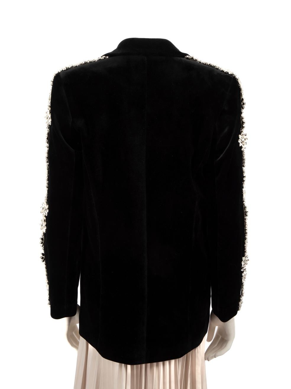 Noir Nadine Merabi Ensemble blazer et bandeau en velours noir Taille M en vente