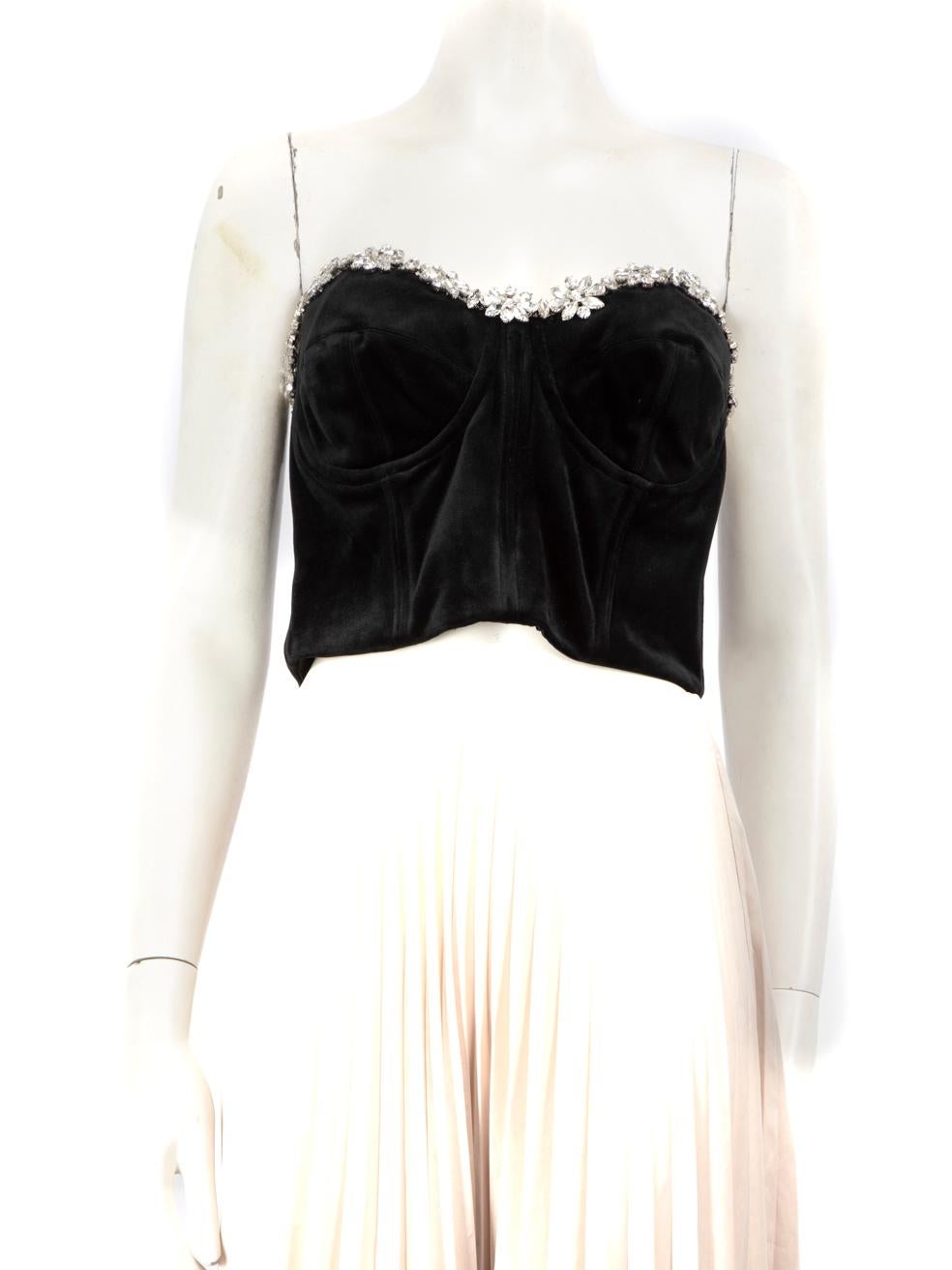 Nadine Merabi Ensemble blazer et bandeau en velours noir Taille M Bon état - En vente à London, GB
