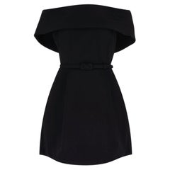 Nadine Merabi Off-The-Shoulder Belted Crepe Mini Dress