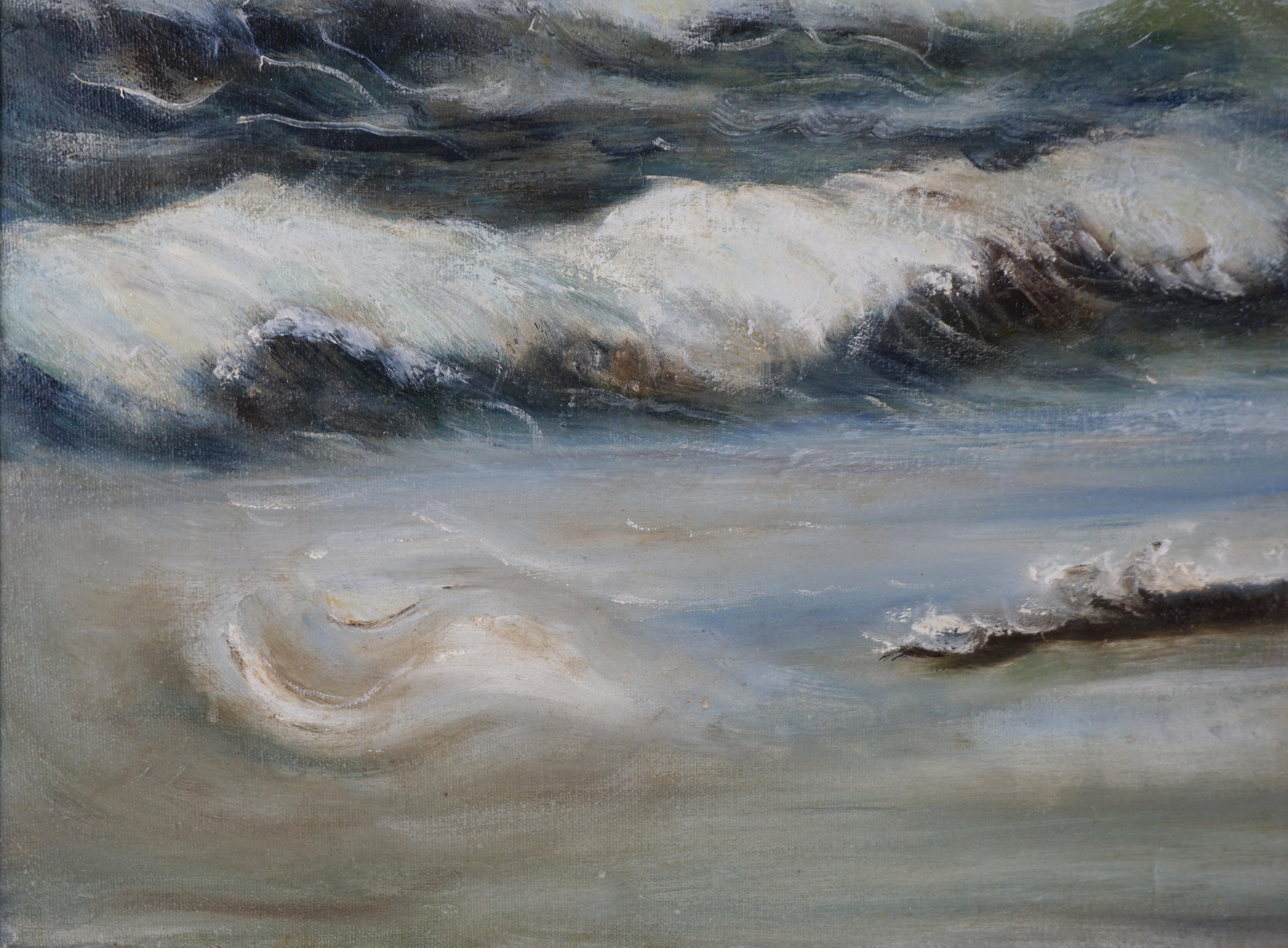 Paesaggio marino originale della California meridionale dipinto ad olio su tela

Bellissimo paesaggio marino che cattura l'asprezza e la bellezza della costa della California meridionale di Nadine Pollard (americana, 20° secolo), circa 1970.