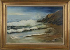 Vintage Oil Painting of Southern California Seascape 