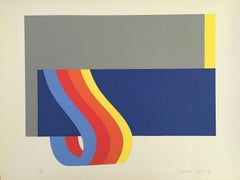 1972 "Rainbow Swirl" Silkscreen Abstract on Paper Nadine Prado 