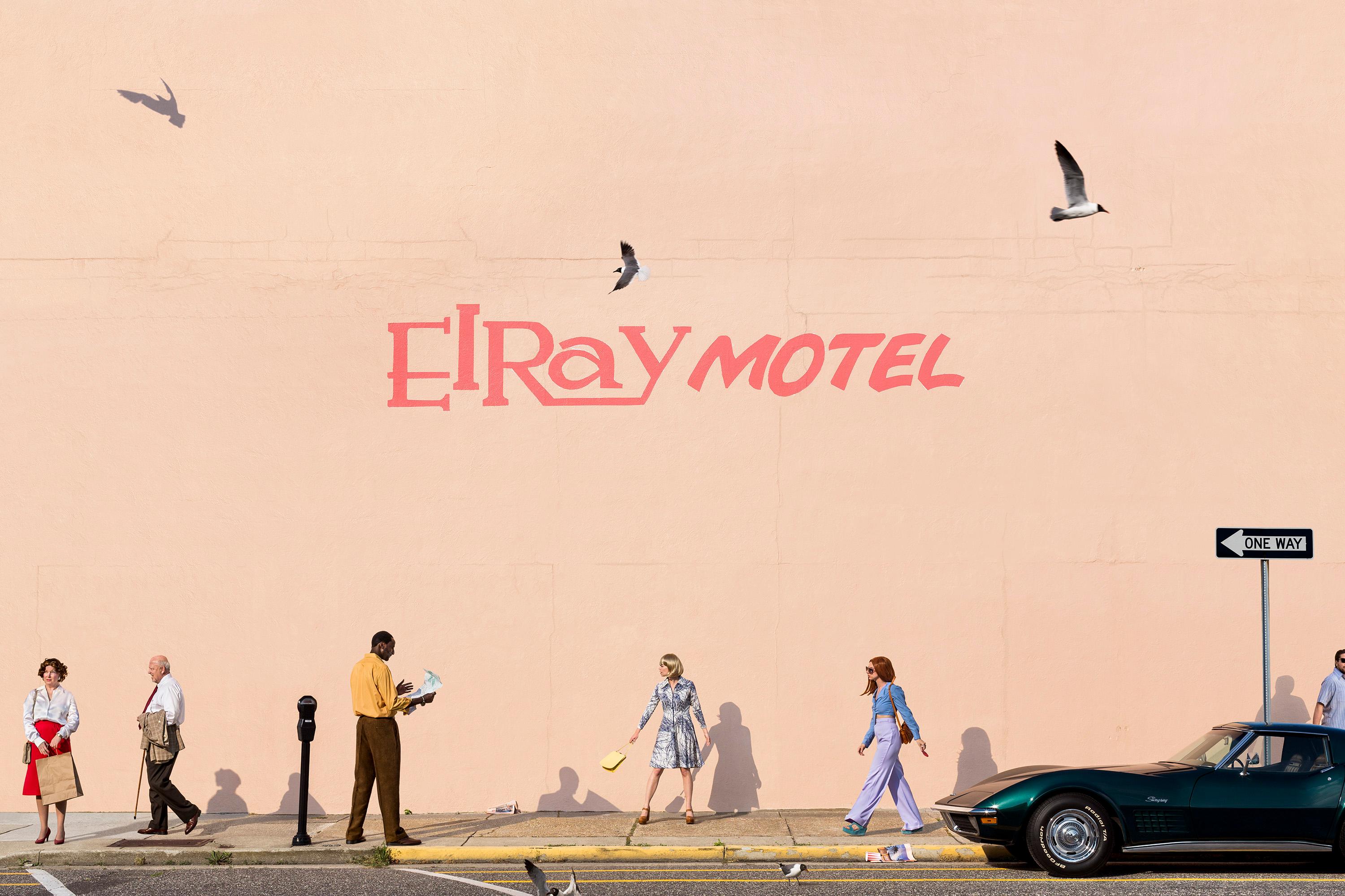 El Ray Motel, Early Morning: cinematic photo, Los Angeles, mid-century modern 