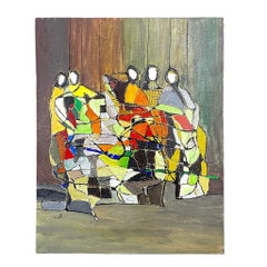 A Get Together (Mixed media on canvas)