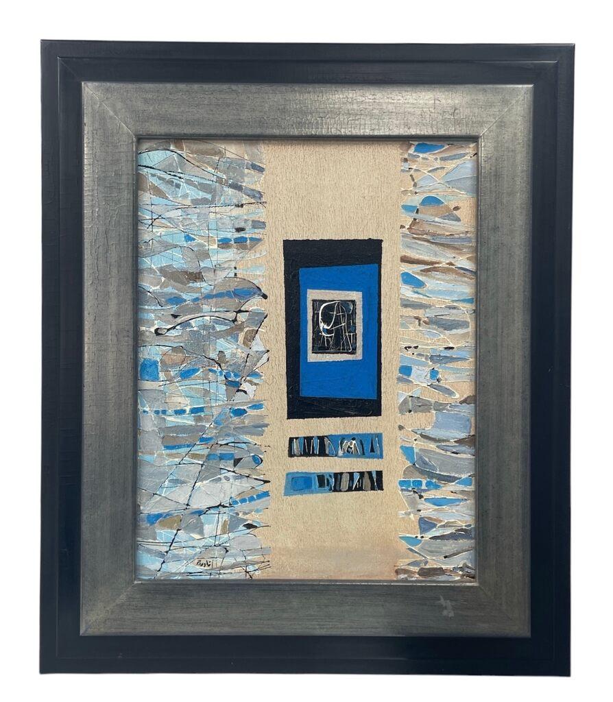 Closed Door (Mixed media on canvas) - Painting by Nadira Azzouz
