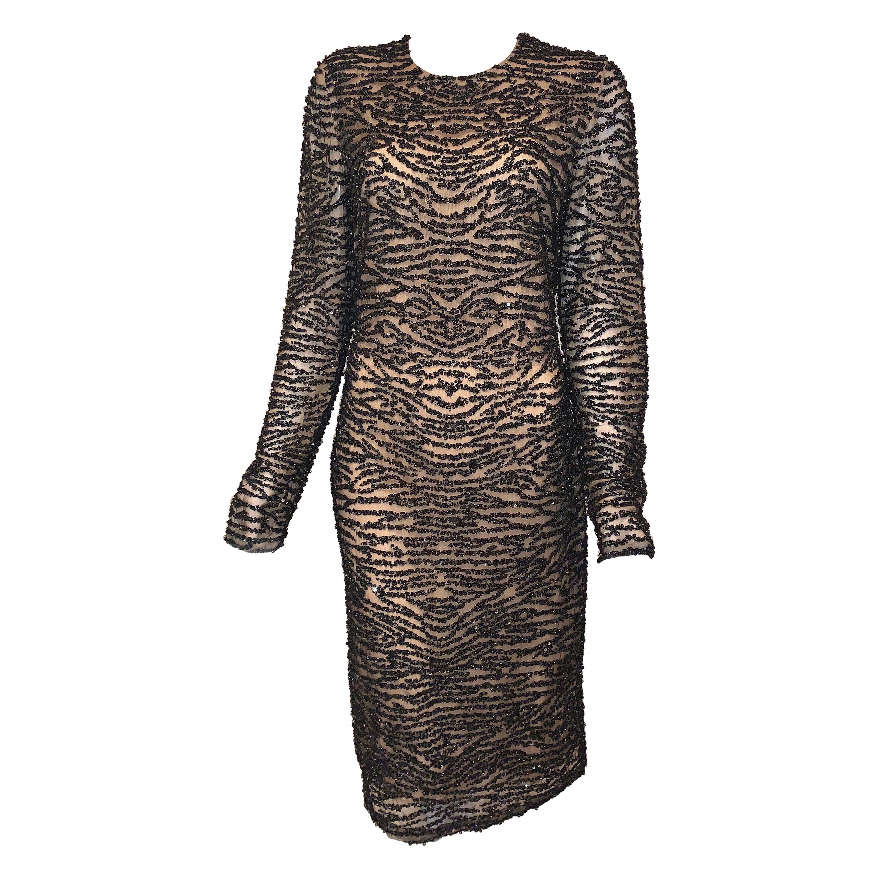 Mid- 2000s Naeem Khan Densely Sequin & Rhinestone Couture Top