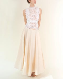 Naeem Khan cream ivory bell shaped wedding bridal dress gown skirt