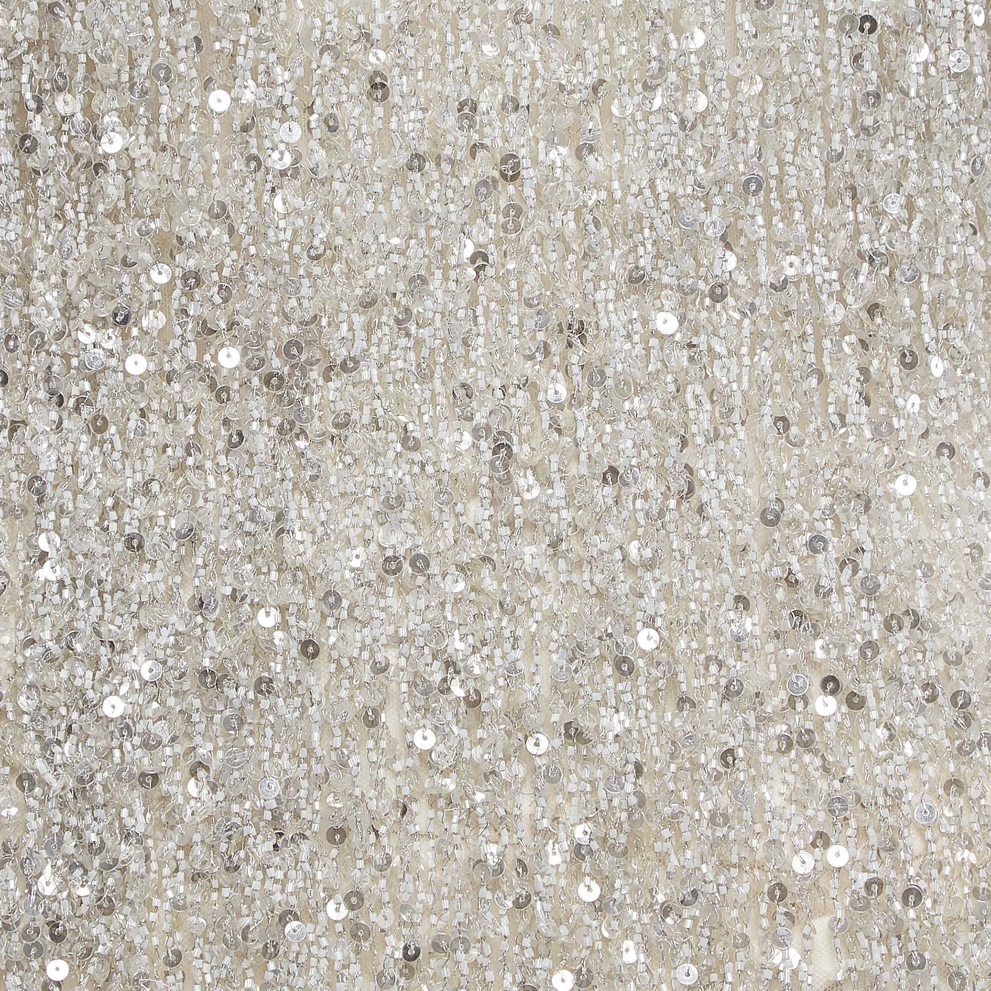 Gray Naeem Khan Gatsby Tassel Embellished Short Dress M For Sale