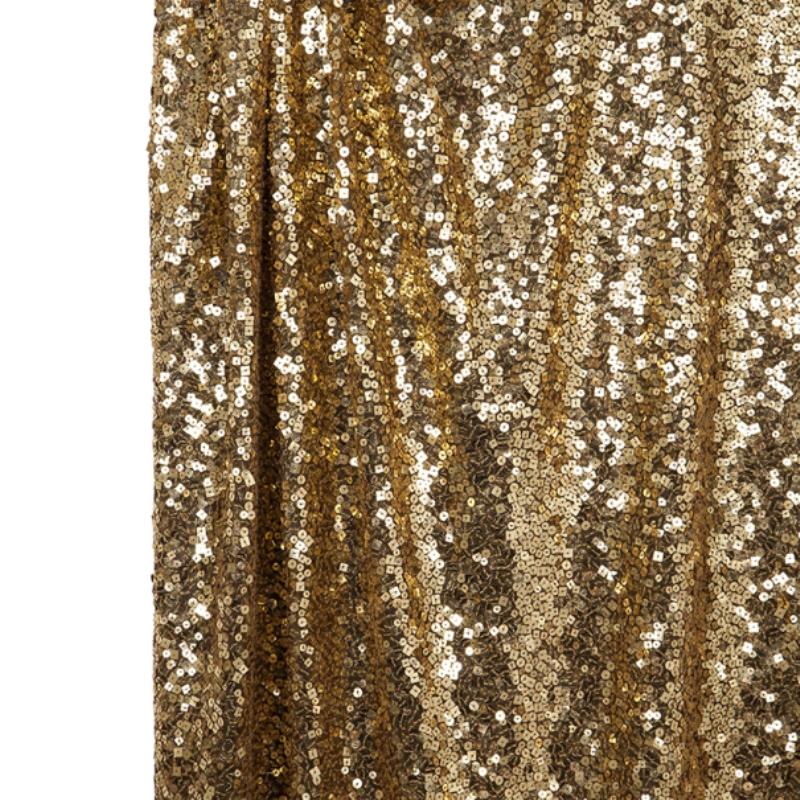 Naeem Khan Gold Sequin Embellished Gown L 2