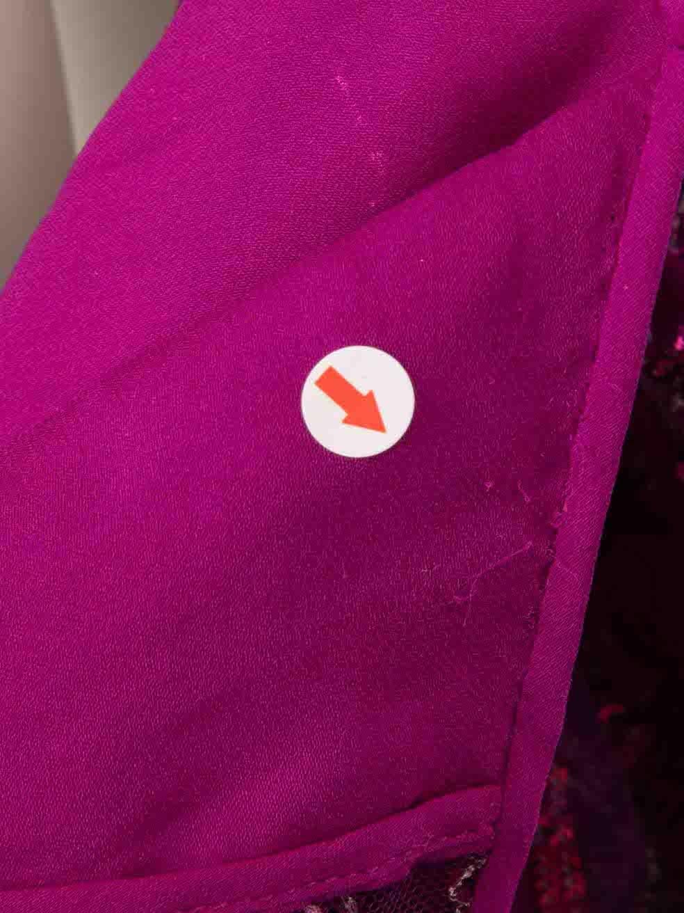 Naeem Khan Purple Sequinned V-Neck Long Gown Size M 1
