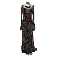 Naeem Khan Rot und Blau gemustertes Kleid