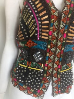 Naeem Khan Riazee Nights multicolored beaded vest