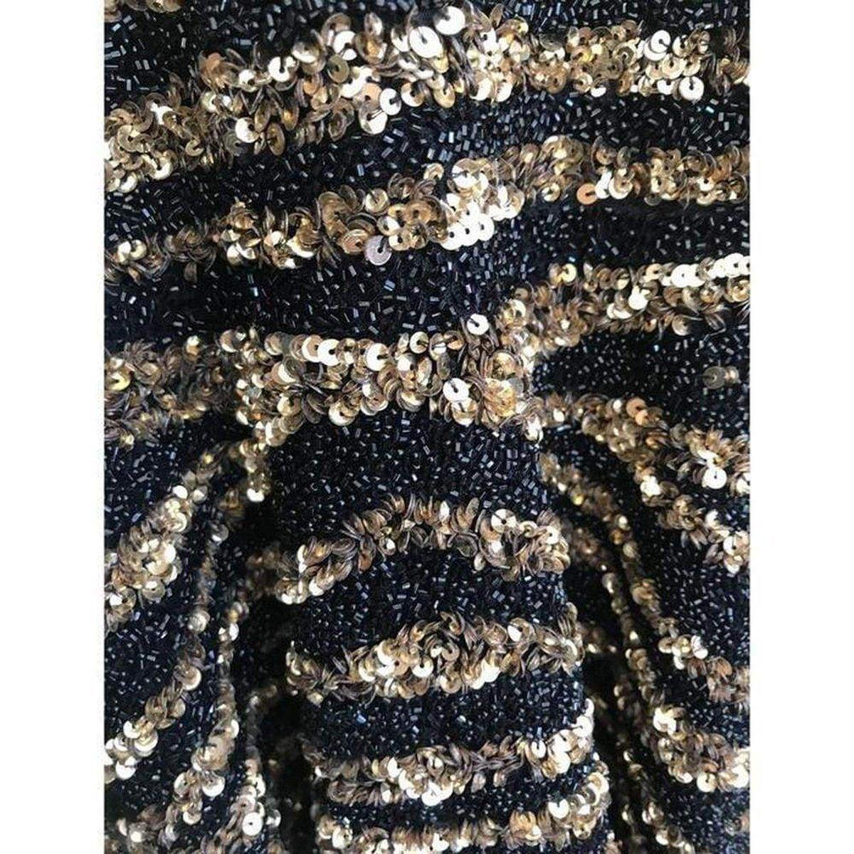 Naeem Khan Sequin V-Neck Fitted Cocktail Dress US 4 In New Condition For Sale In Brossard, QC
