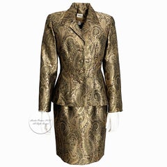 Naeem Khan Silk Brocade Suit 2pc Jacket Skirt Paisley Neiman Marcus Size 8