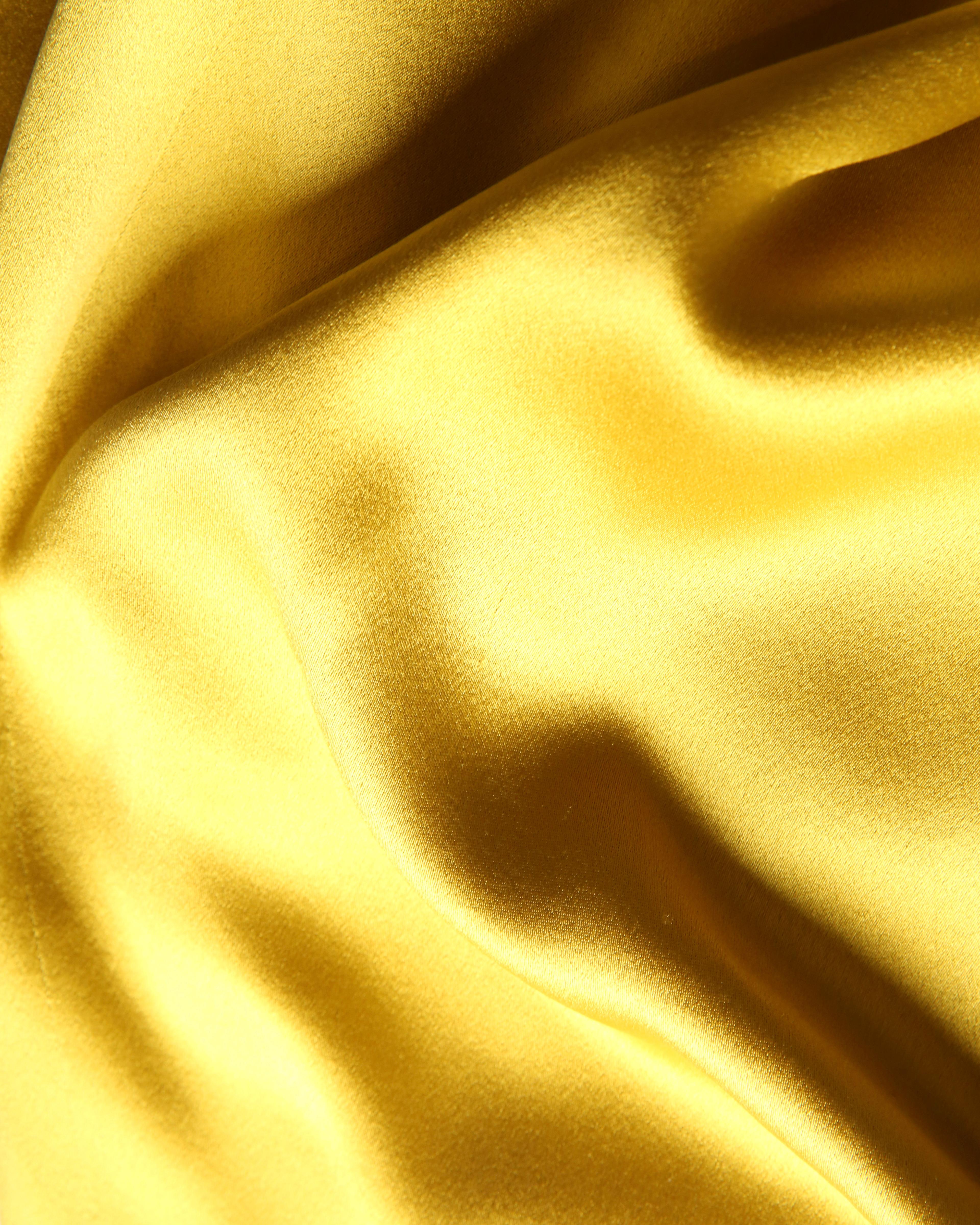 Naeem Khan Gelbes Chartreuse-Seidenkleid mit weitem Bein und fließenden Hose, US 4 im Angebot 8