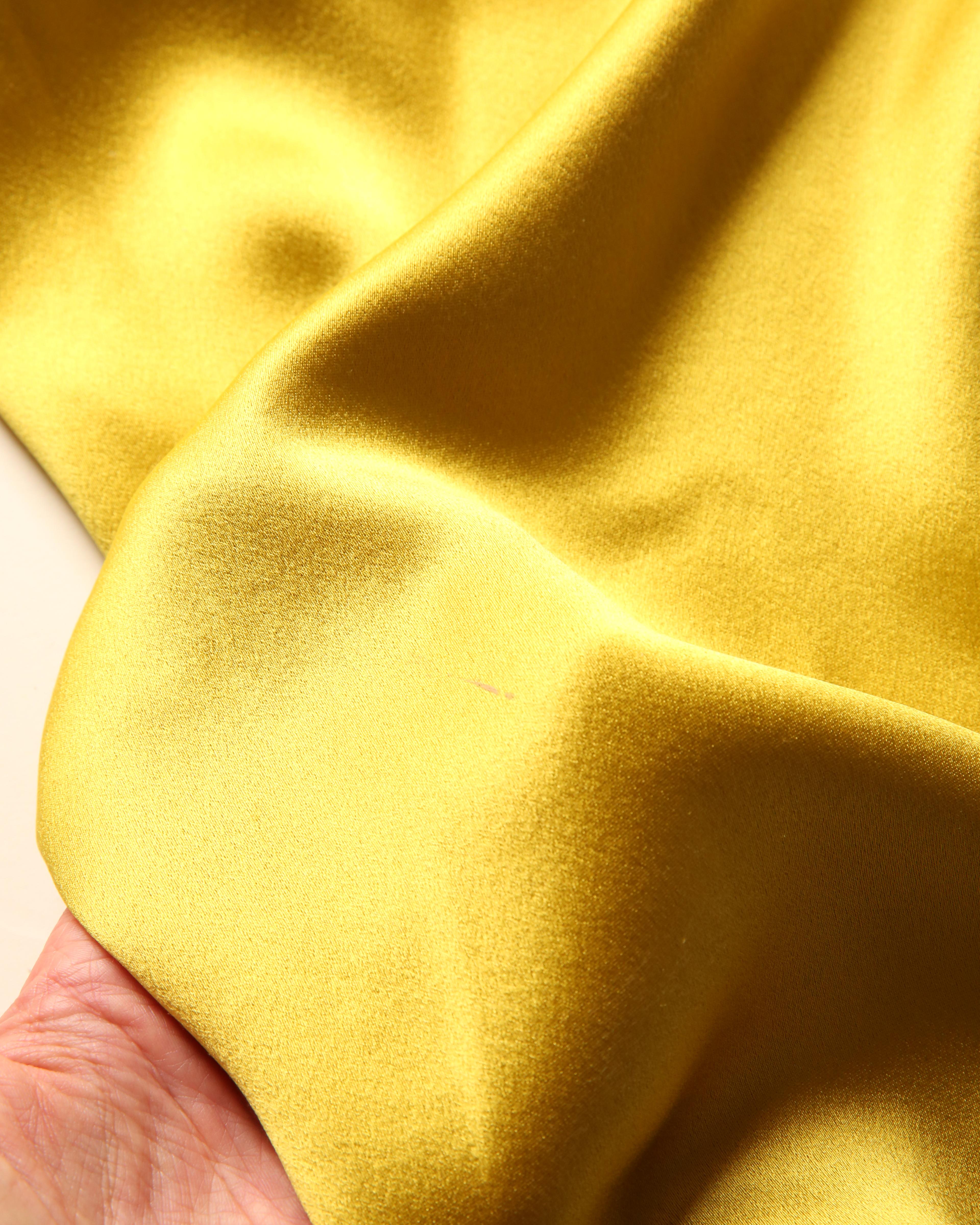 Naeem Khan Gelbes Chartreuse-Seidenkleid mit weitem Bein und fließenden Hose, US 4 im Angebot 9