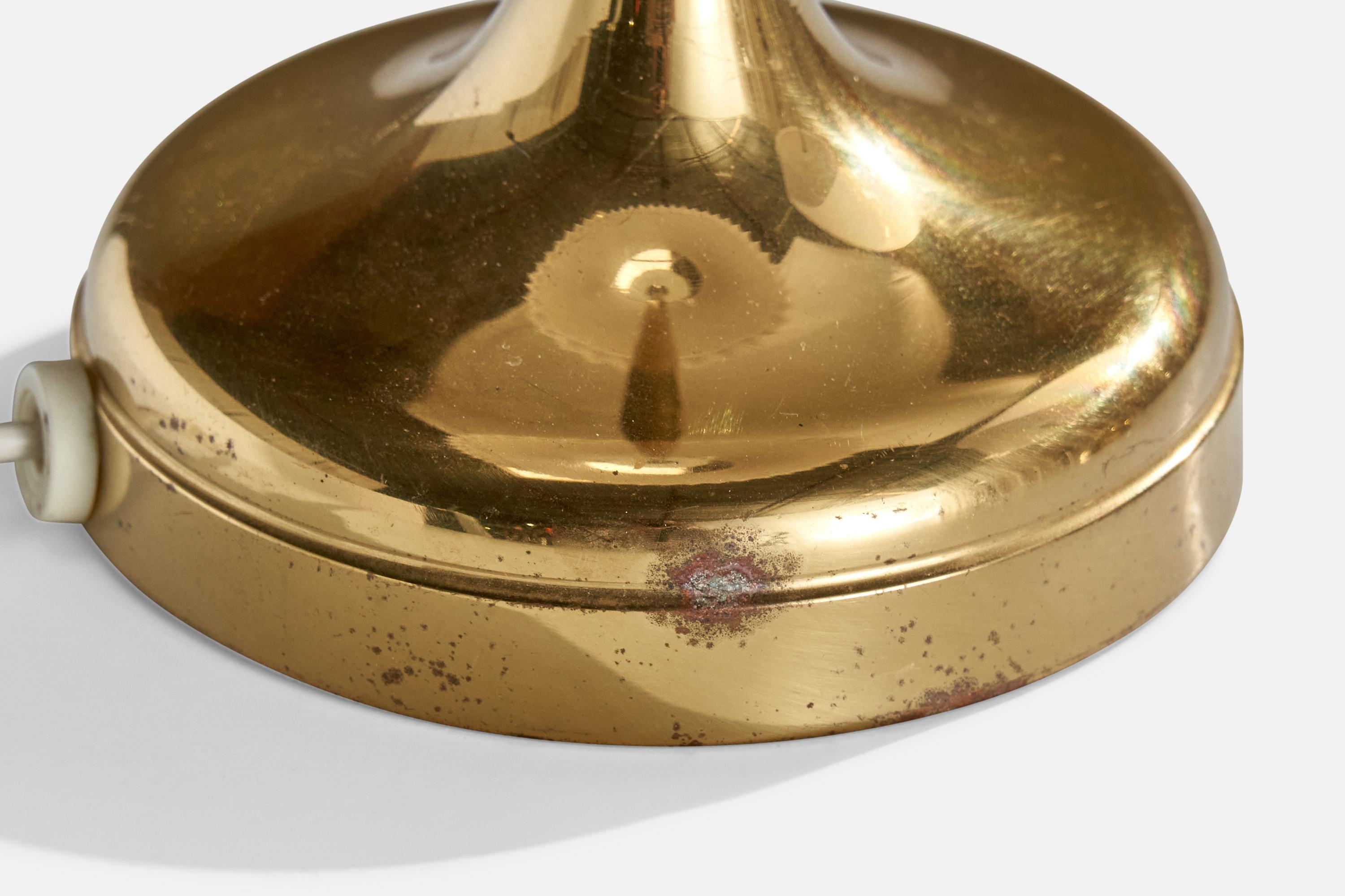 Laiton Nafa, lampes de bureau, laiton, Suède, années 1960 en vente