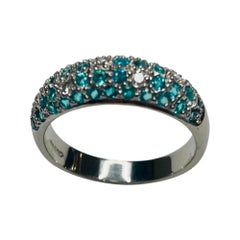 Nafco Platinum Paraiba Tourmaline and Diamond Ring
