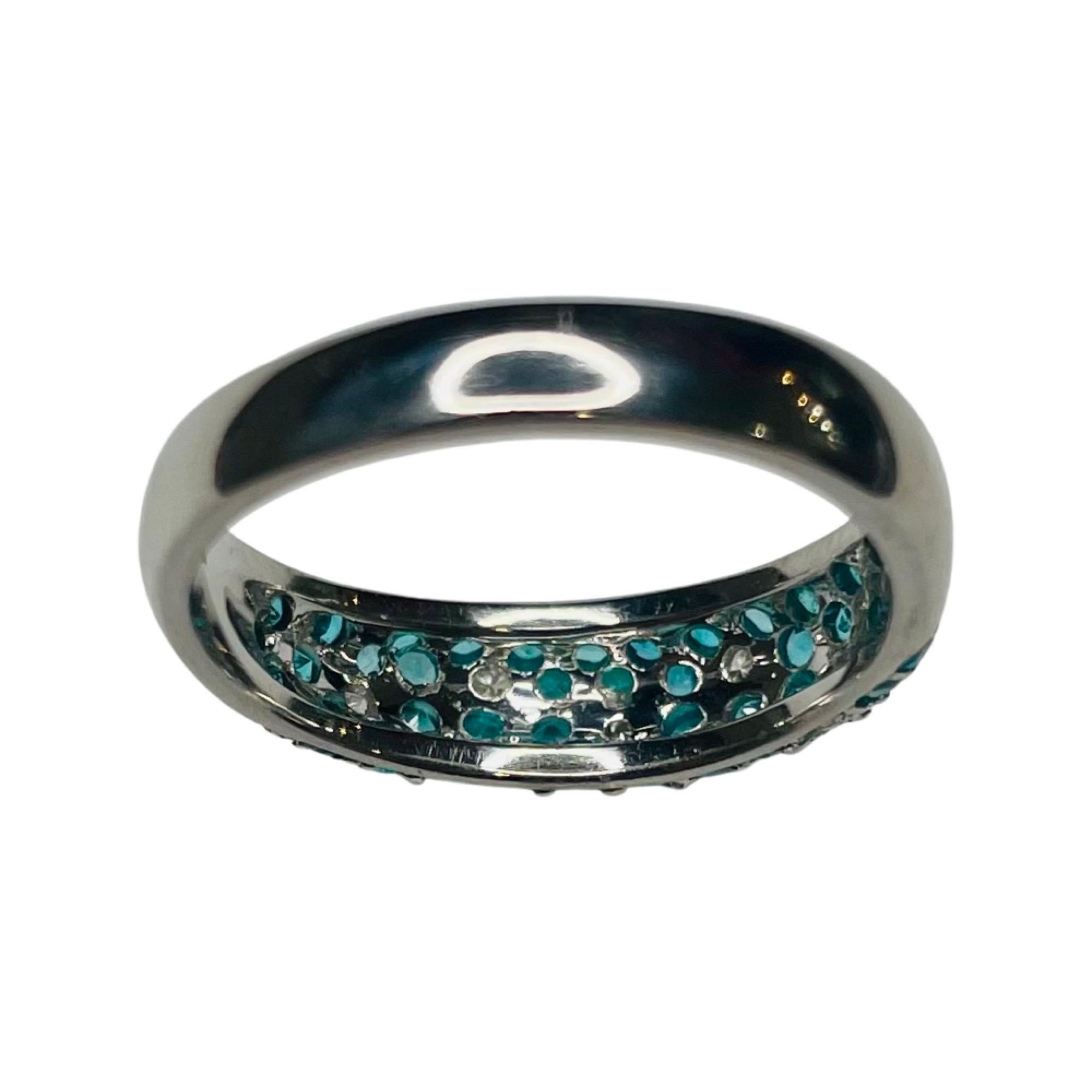 Nafco Platinum Paraiba Tourmaline and Diamond Ring In New Condition For Sale In Kirkwood, MO