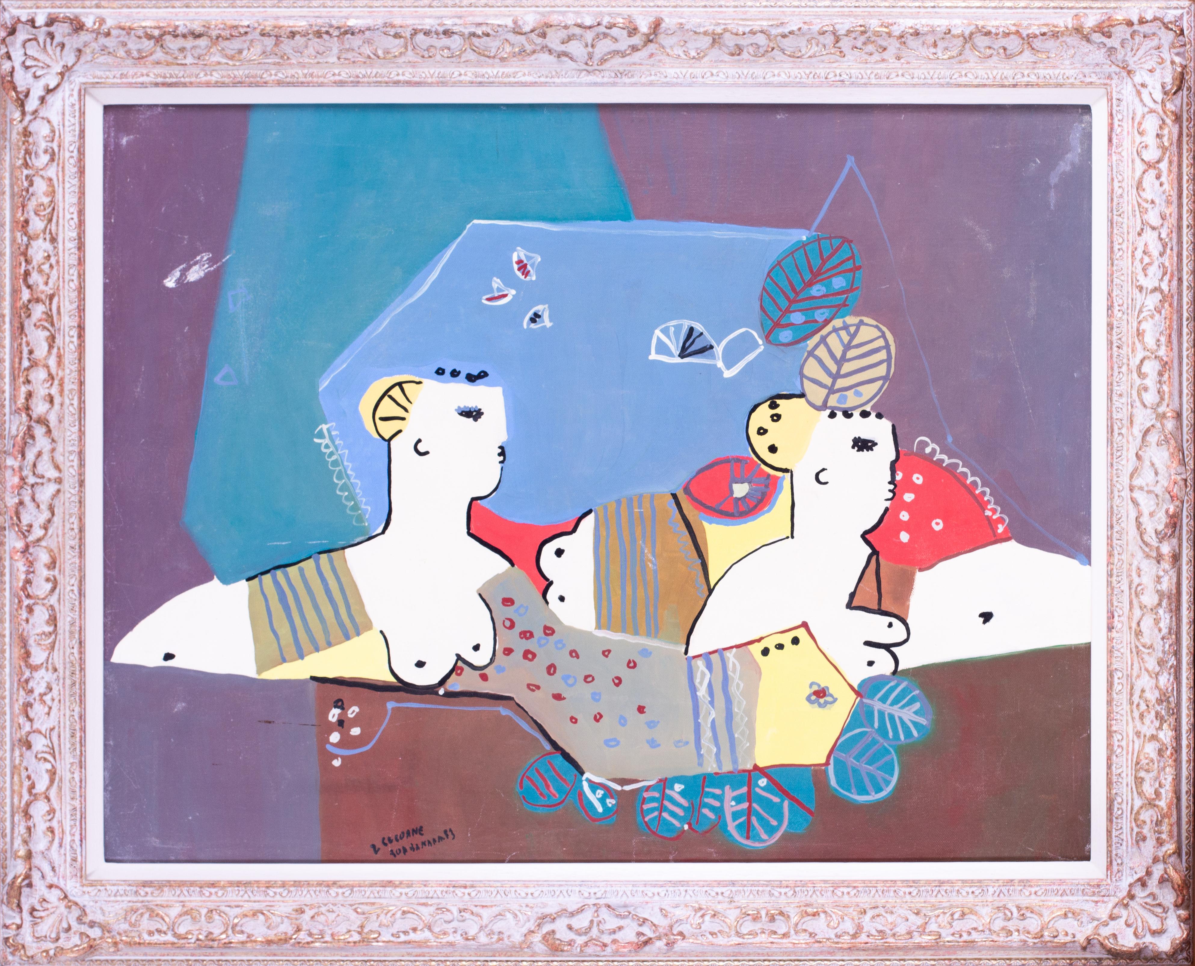 Nafir Boaba (Romanian, b.1929)
Concubines
Oil on canvas
Signed, indistinctly inscribed and dated ‘BOABA NAFIR 83’ (lower left)
19.3/4 x 25.5/8 in. (50.3 x 65 cm.)
Provenance: From the estate of the artist

Concubines is a dynamic and vividly