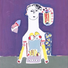 Romanian abstract figurative painting by Nafir Boaba, 'Duduia', nudes