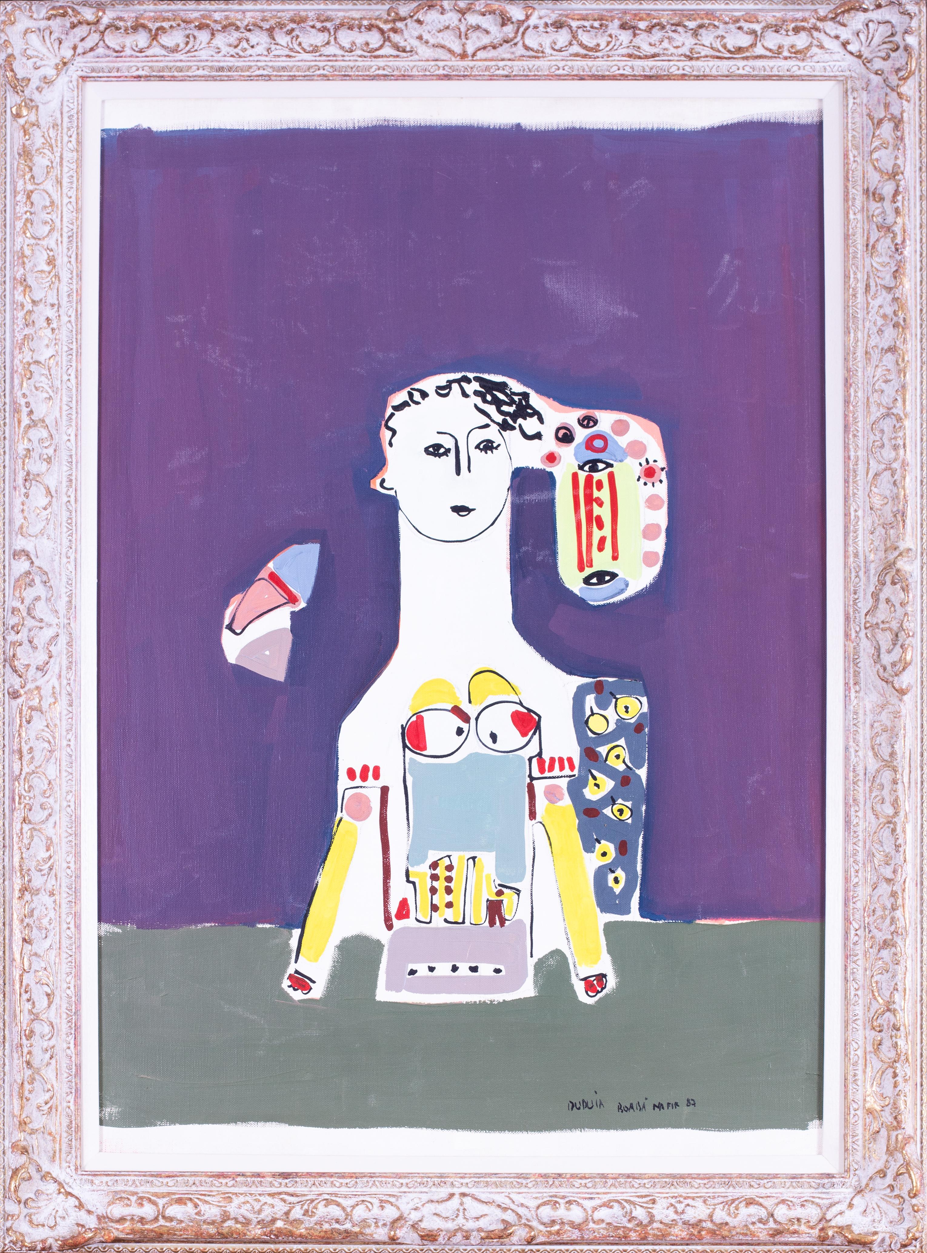 Romanian abstract figurative painting by Nafir Boaba, 
Duduia
, nudes