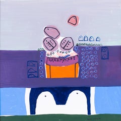 Romanian abstract still life painting by Nafir Boaba, 'Cactus'