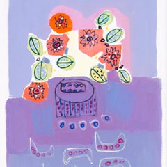 Romanian abstract still life painting by Nafir Boaba 'Flori Din Spania