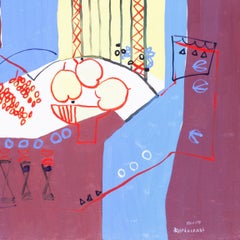 Romanian abstract still life painting by Nafir Boaba 'Fructe'