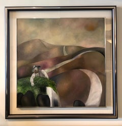 Israeli Surrealist Judaica Abstract Oil Painting Naftali Bezem Bezalel School