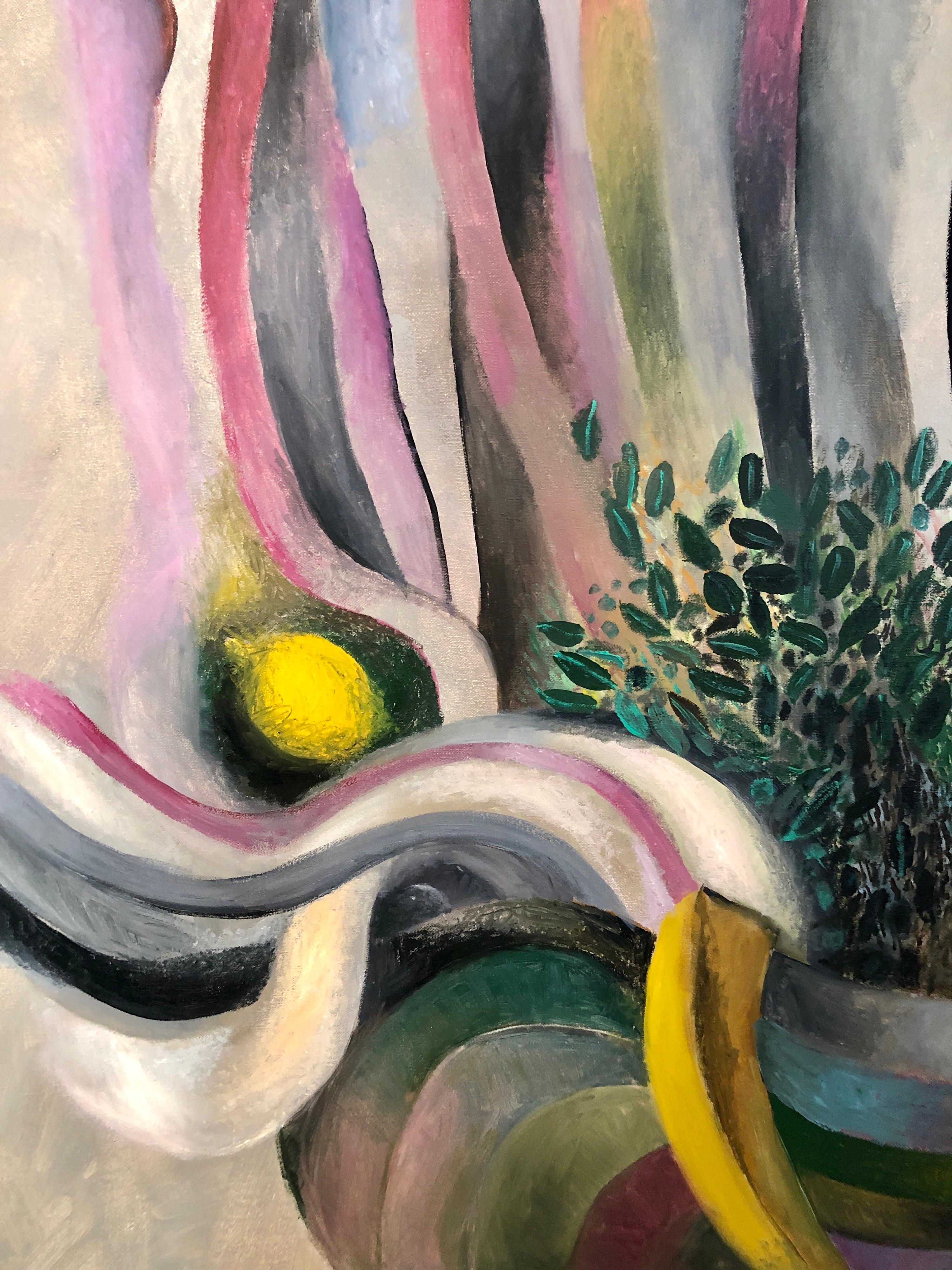 Israeli Surrealist Judaica Abstract Oil Painting Naftali Bezem Bezalel School For Sale 4