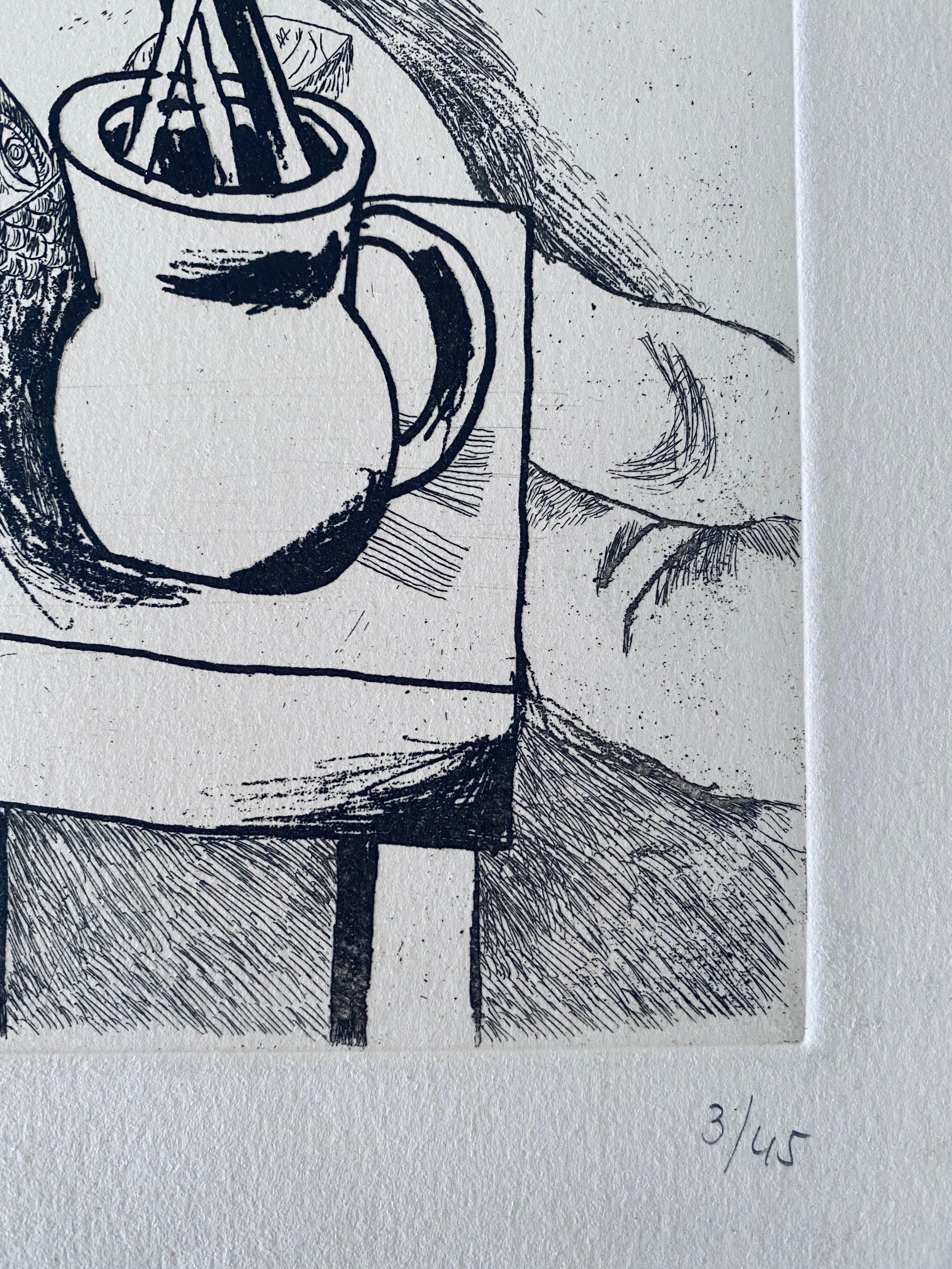 Israeli Judaica Etching Print Bezem For Sale 4