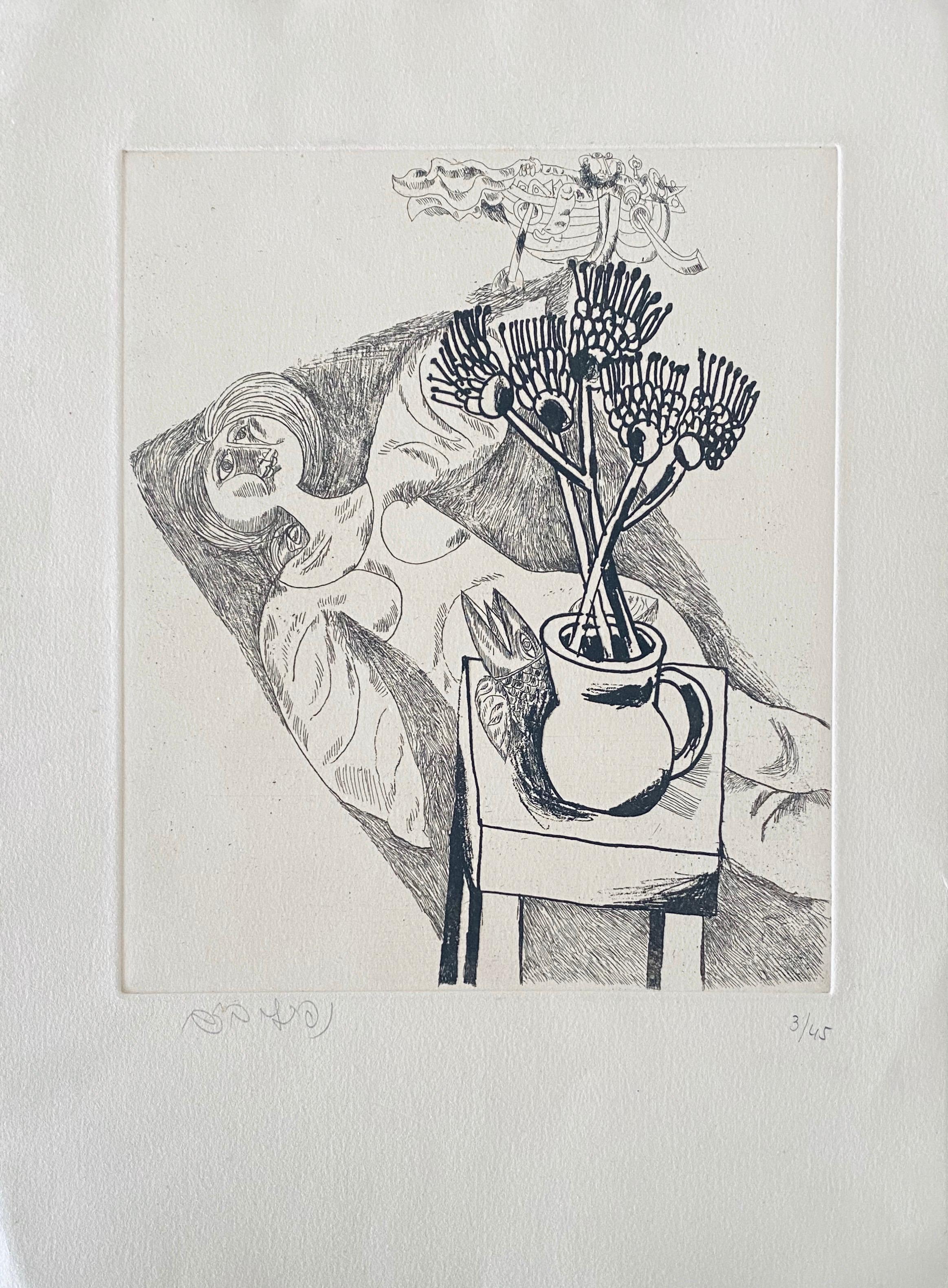 Israeli Judaica Etching Print Bezem