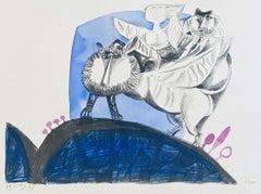 Israeli Surrealist Abstract Lithograph Naftali Bezem