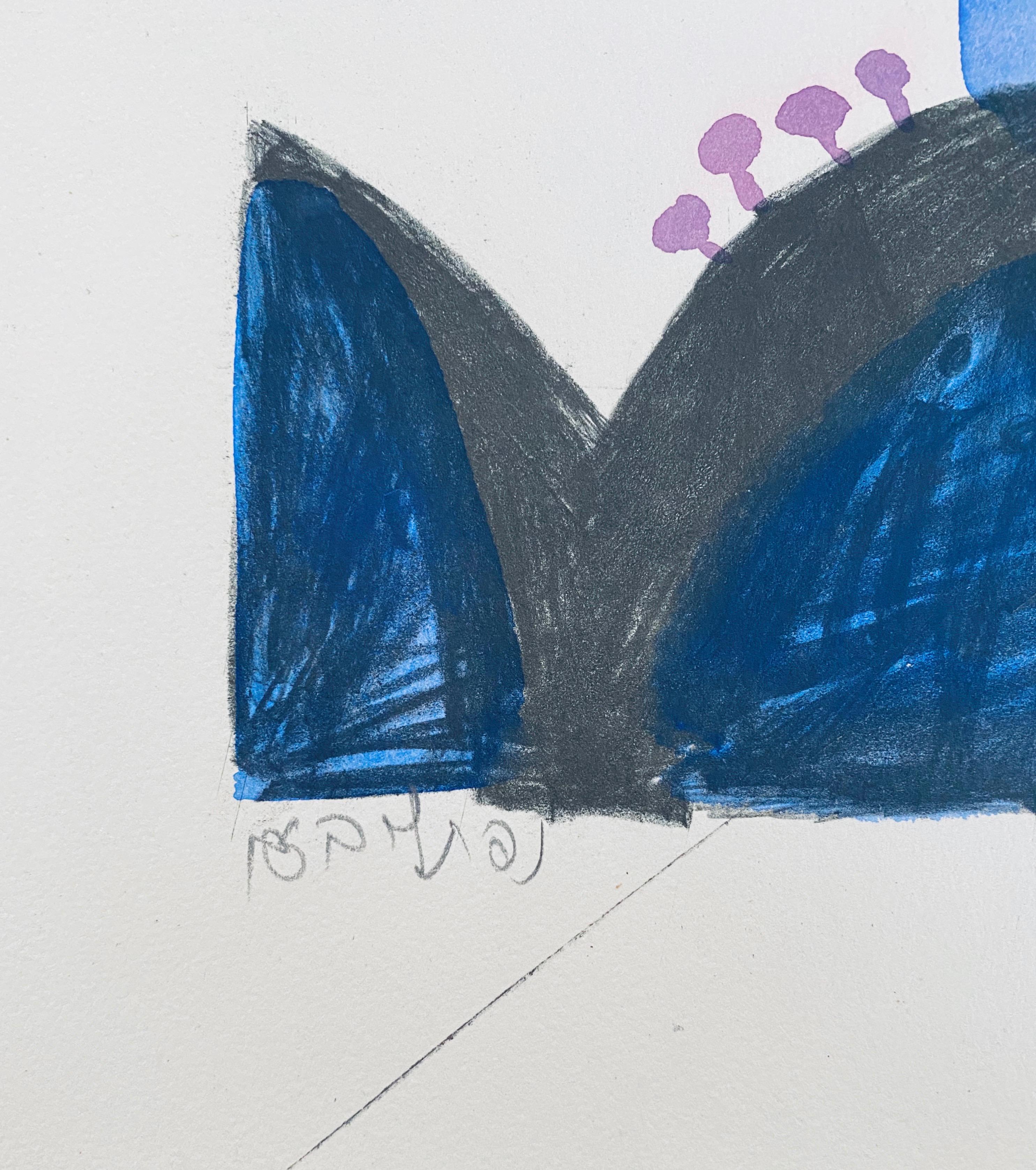 Litografia astratta surrealista israeliana Naftali Bezem in vendita 5