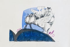 Israelische surrealistische abstrakte Lithographie Naftali Bezem