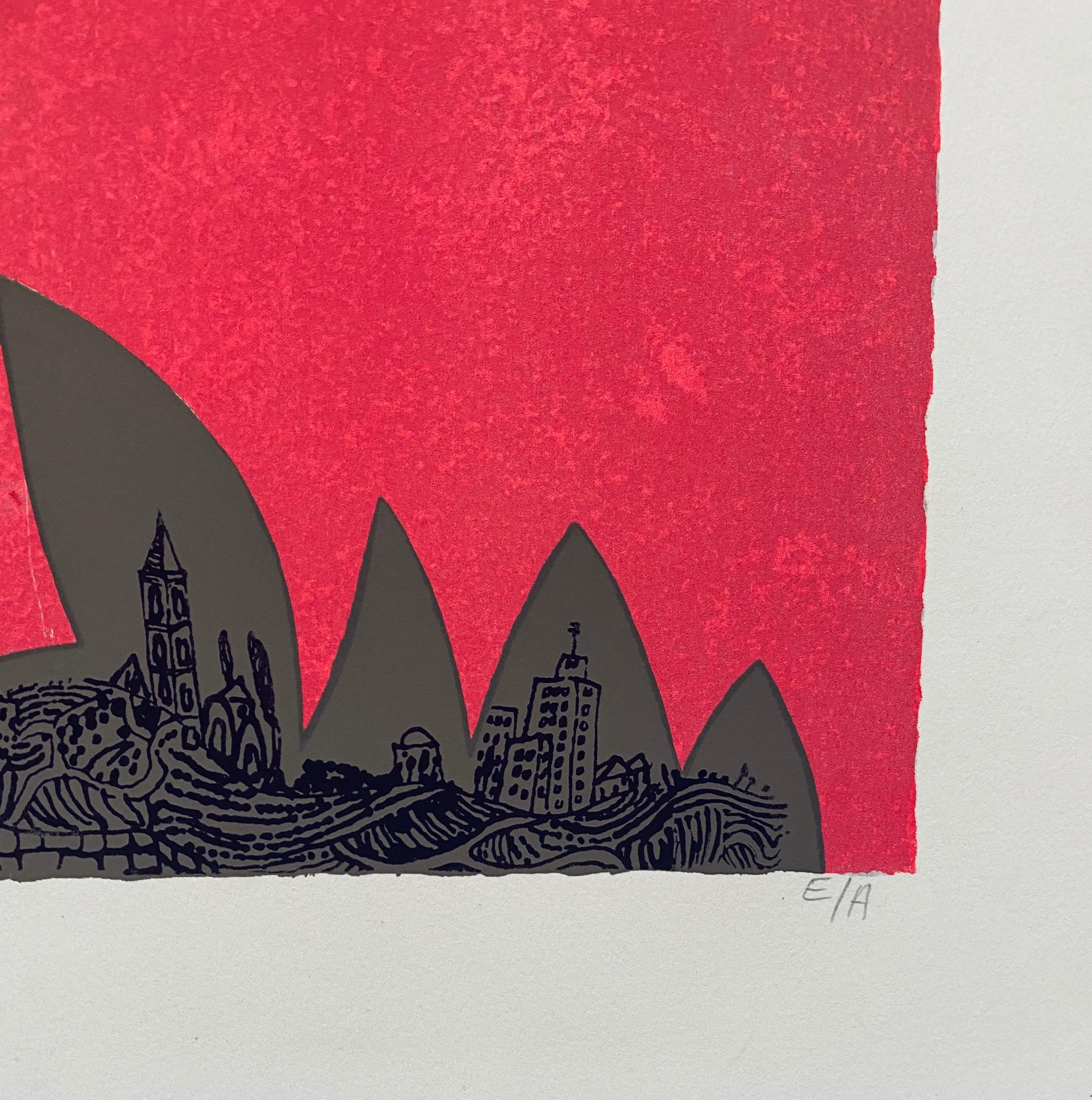 Israeli Surrealist Judaica Abstract Lithograph Naftali Bezem For Sale 3